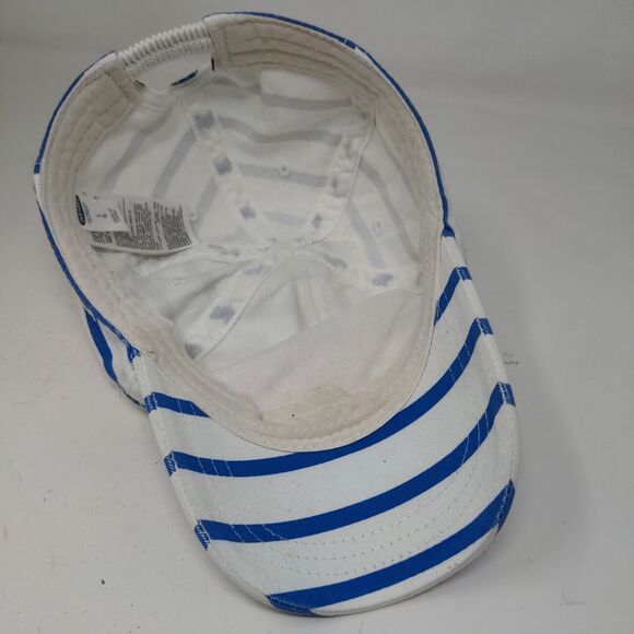 Old Navy Women's Stretchy Hat Blue White Striped Size L Graphic LOVE Logo - Picture 6 of 8